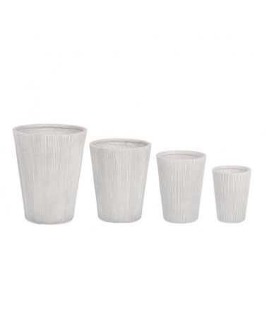 Set4 cubremaceta ribbed aboc blanco