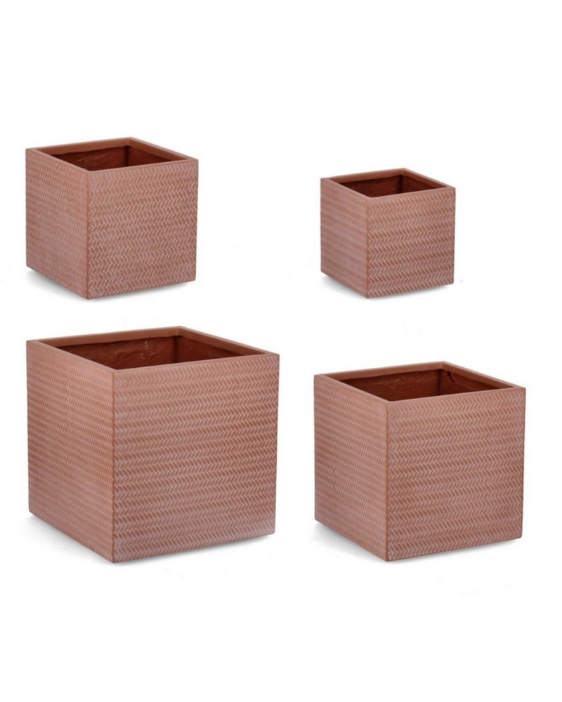 Set4 cubremaceta tressage cuad terracota