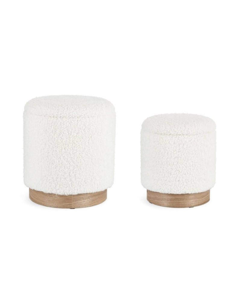 Set2 pouf contenedor zoya blanco teddy