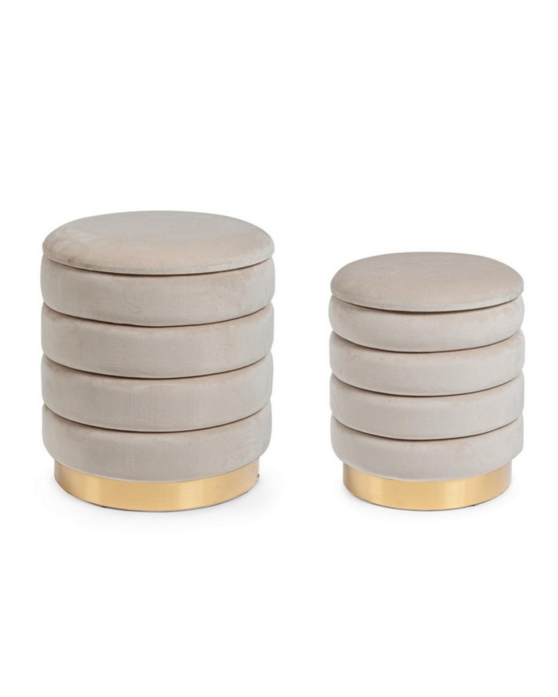 Set2 pouf contenedor darina beige