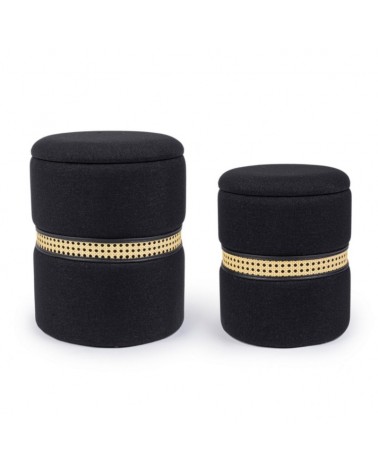 Set2 pouf contenedor karina negro