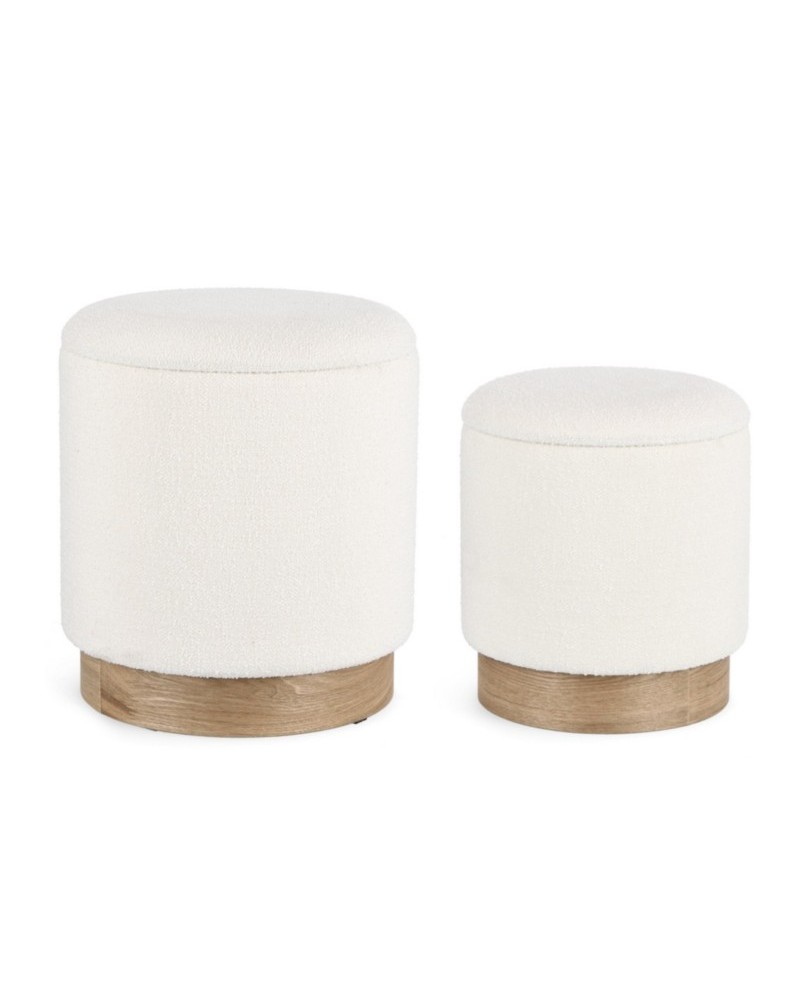 Set2 pouf contenedor zoya blanco