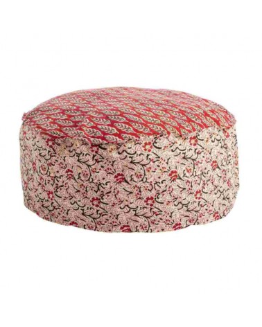 Pouf lorient rojo c-hoja-flor peq d