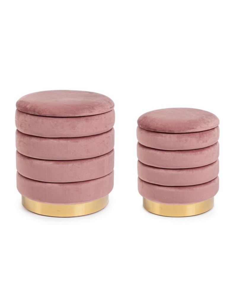 Set2 pouf contenedor darina rosa antico