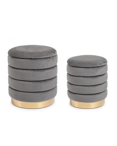 Set2 pouf contenedor darina gris