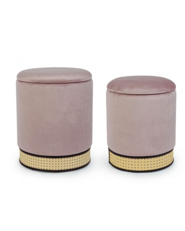 Set2 pouf contenedor milena rosa ant