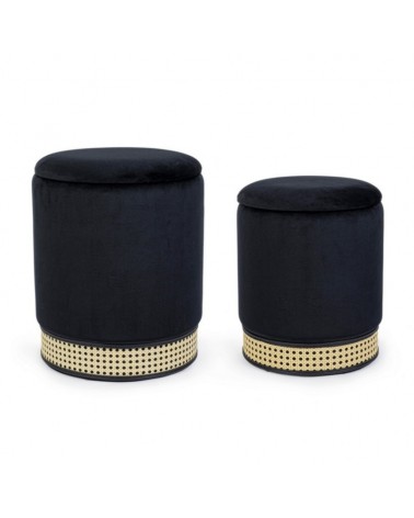 Set2 pouf contenedor milena negro