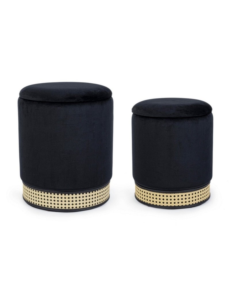 Set2 pouf contenedor milena negro