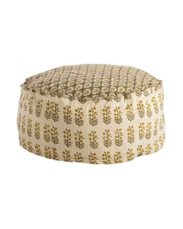 Pouf reims marfil c-hoja-flor d65x25h