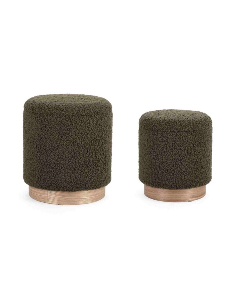 Set2 pouf contenedor zoya musgo teddy